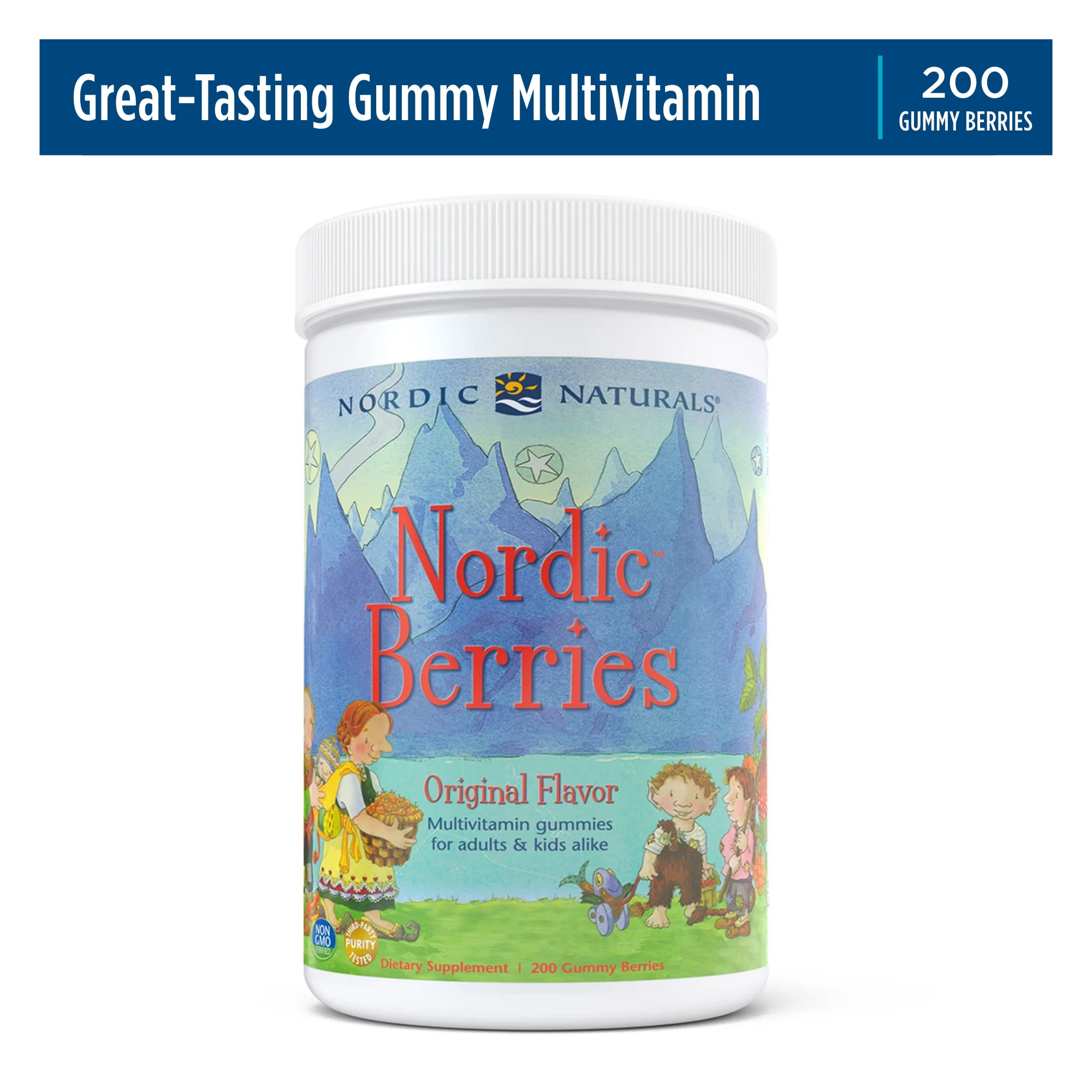 Nordic Naturals Nordic Berries, Great-Tasting Original Citrus Multivitamin for Kids, 200 Ct