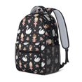 thumbnail image 2 of Princess and Swan Black Pattern Backpack for School, Cute School Bag with Adjustable Shoulder Straps and Padded Back, 15.3"x11"x6.7", 2 of 5