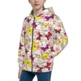 thumbnail image 2 of Kdxio Butterflies and Vintage Pattern Kids Boys Girls Zip Up Hoodie 3D Printed Hooded Sweatshirt Hoody Coat with Pocket 7-12 Y-Small, 2 of 6