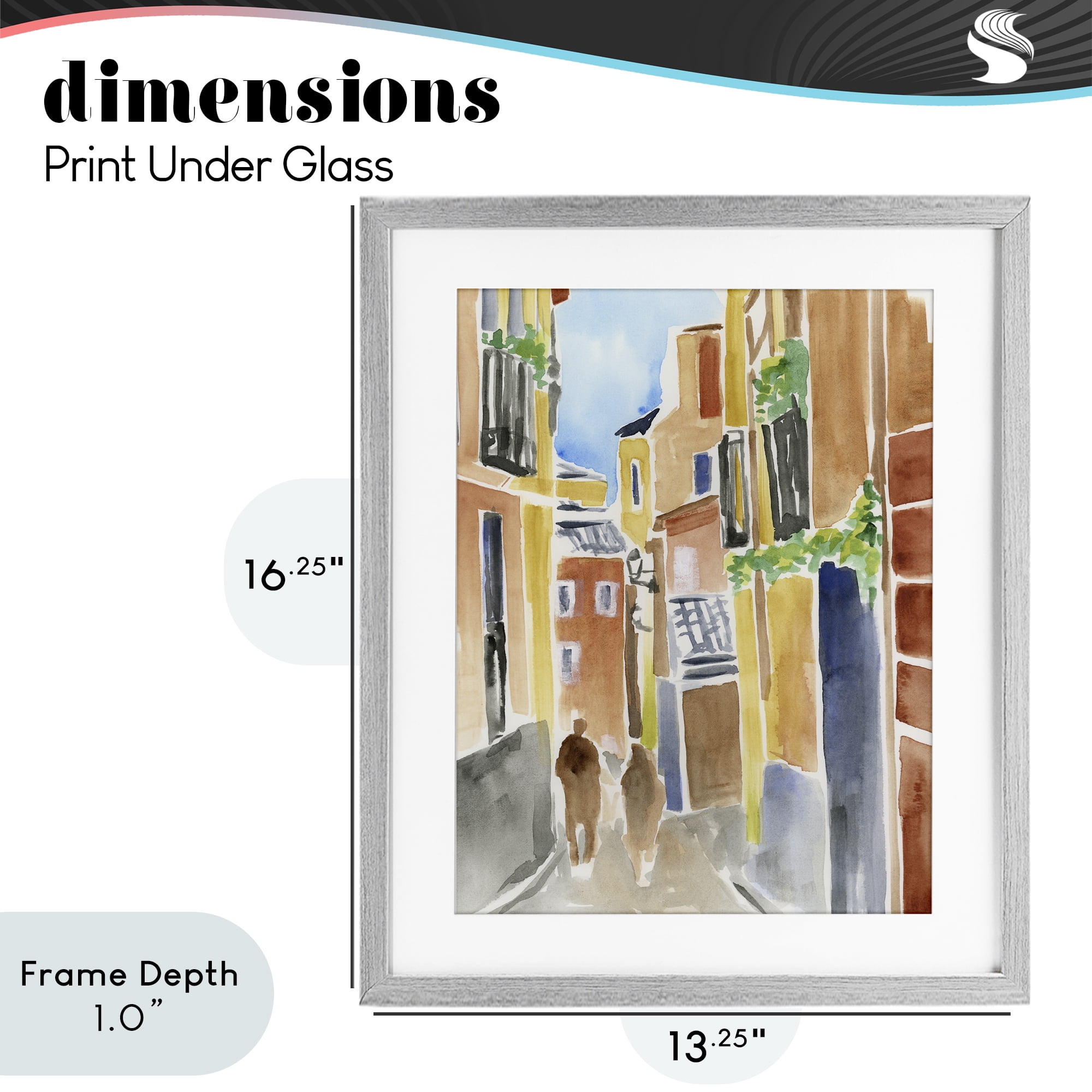 Stupell Industries Calles de Madrid Architecture Gray Framed Print Under Glass, design by June Erica Vess