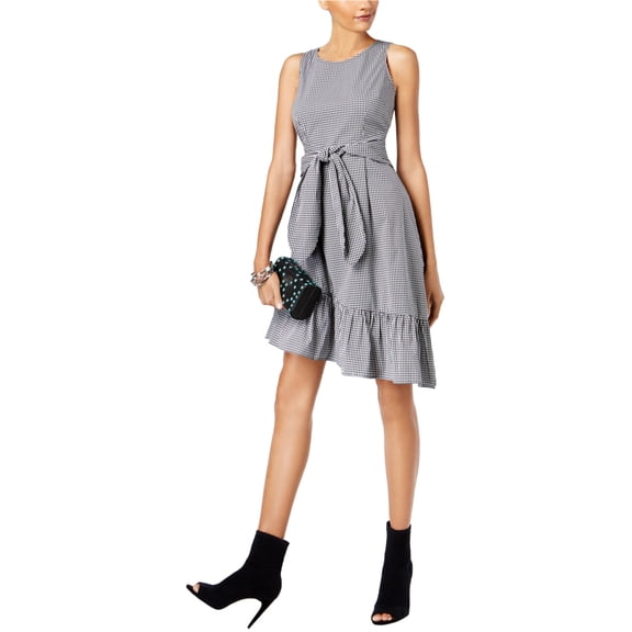 I.N.C Womens Asymmetrical Fit & Flare Dress, Black, 18