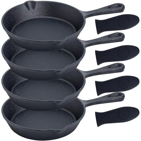 

Bruntmor | Pre-Seasoned Cast Iron 6 Skillet 4 Piece Cast Iron Frying Pans Heavy | 1