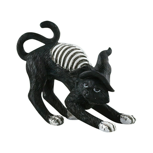 Black Cat Halloween Ornament for Home Tabletop Decorations 1 Pack
