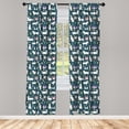 thumbnail image 2 of Ambesonne Fantasy Curtains, Cartoon Unicorn Castles Art, Pair of 28"x63", Dark Teal and Soft Pink, 2 of 4