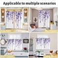 thumbnail image 6 of Purple Eucalyptus Kitchen Curtains Short 45 Inch Length, Botanical Plant Rustic Branch Floral Grommet Top Bedroom Living Room Curtains, Light Filtering Cafe Curtain Drapes 2 Panels Set 84''x45'', 6 of 9
