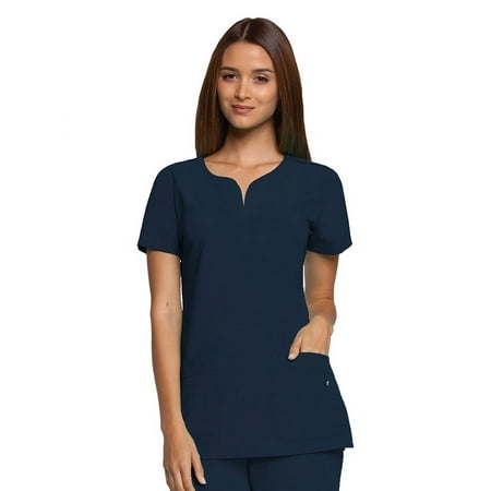 Grey's Anatomy Signature Womens 2121 Notch Neck Top-Graphite-XS