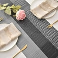 thumbnail image 4 of shiyou-Table Runner, 12x72in Heat-Resistant Woven Vinyl Long Tabletop, Non-Slip Washable PVC Table Runners, Easy to Clean Premium Plastic Dresser Cover for Wedding, Decor, Home (Black+Silver), 4 of 4