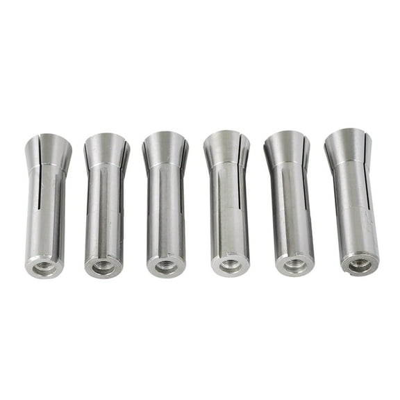 EPOTOOR 6pcs 1/8-3/4 inches Precision R8 Collets Set Mill Chuck Holder Kit