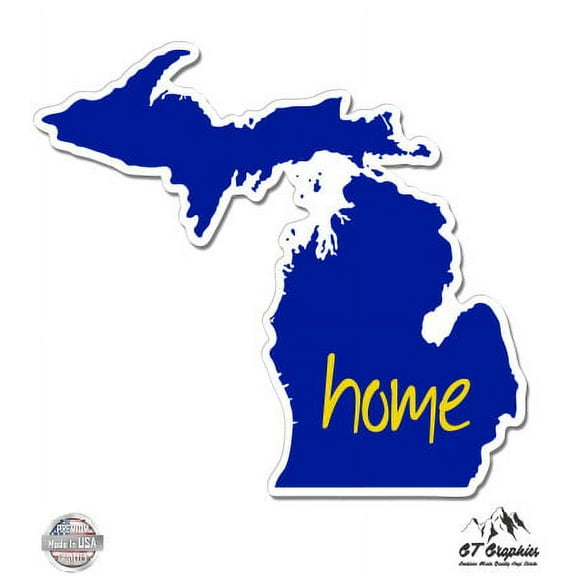 Michigan Home Native - 3" Vinyl Sticker - For Car Laptop I-Pad Phone Helmet Hard Hat - Waterproof Decal