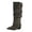 Grey, variant on Elegant Mid Calf Boots With Sleek Finish And Side Buckle Detail for Fall Wear