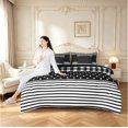 thumbnail image 5 of Manfei Modern Checkered 7-Piece Twin Bedding,Minimalist Polka Dot Bedding Comforter Set,Black White,Black Reversible, 5 of 7