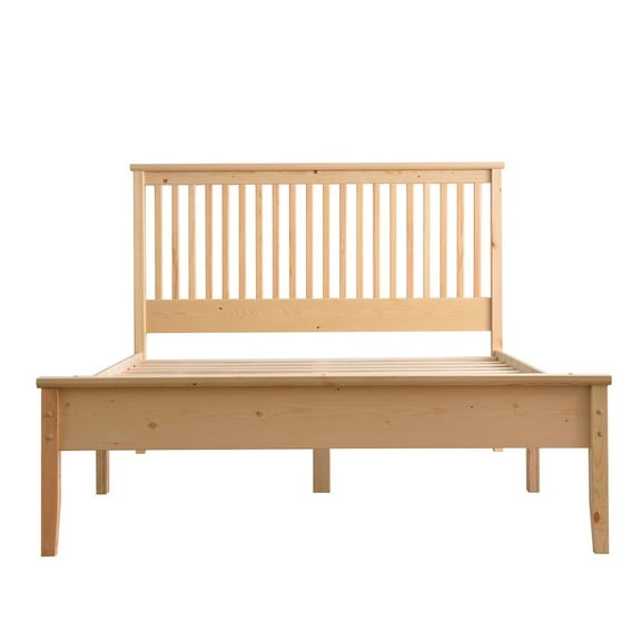 Woodpeckers Furniture and Mattress Solid Pine Wood Bed (Natural, Queen)
