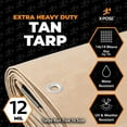 thumbnail image 6 of Heavy Duty Tan Poly Tarp 5' X 7' - Multipurpose Protective Cover - Durable, Waterproof, Weather Proof, Rip and Tear Resistant - Extra Thick 12 Mil Polyethylene - by Xpose Safety, 6 of 8