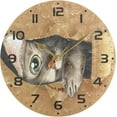 thumbnail image 5 of Dreamtimes Cute Cat Peeking Through Cardboard Wall Clock, 10 Inch Silent Non Ticking Round Clock Oil Painting Clock Easy to Read Clock for Living Room Bedroom Bathroom Home Decor, 5 of 7
