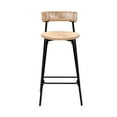 thumbnail image 4 of Set of 2 Counter Stools, Handwoven Paper Rope Bar Stools Boho Round Dining Pub Chairs for Kitchen (Honey), 4 of 12