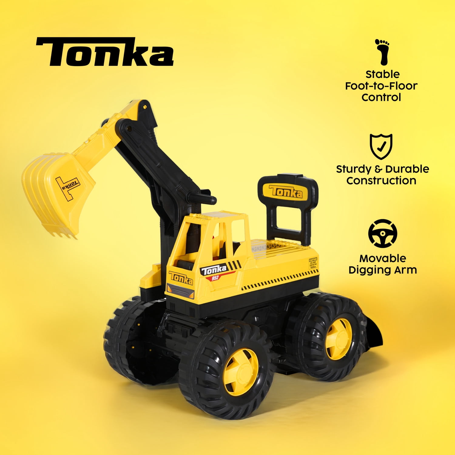 Tonka Excavator Foot to Floor Ride On for Kids