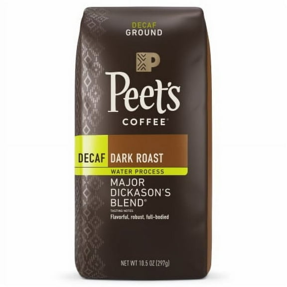 2X-Peet's Coffee Decaf Major Dickason's Blend Dark Roast Ground Coffee - 10.5 oz
