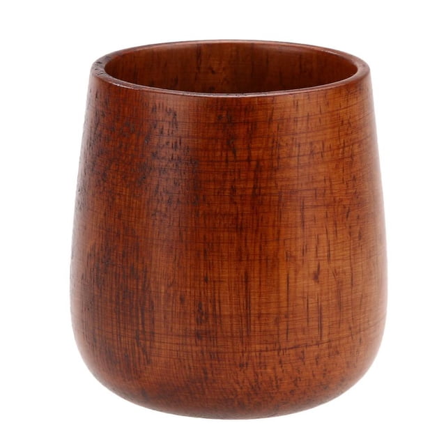 Taza de madera primitiva hecha a mano de abeto Natural 2 piezas