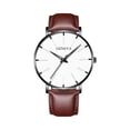 thumbnail image 2 of Resicozy Classic Gentleman Quartz Watch Leather Band Watch Dial Office Daily Male Wristwatch H One Size, 2 of 4