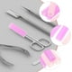 thumbnail image 3 of BRIGHTFUFU Funda protectora de 4 piezas Funda protectora para tijeras de cutícula de uñas Manicura Herramientas de pedicura kits Tijera de piel muerta (Blanco + Rosa roja), 3 of 8
