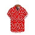 thumbnail image 6 of Yteetum Valentines Day Shirts for Men Oversized Valentine's Day Print Lapel Button Down T Shirts Top Mens Casual Turndown Collar Loose Comfy Summer Short Sleeve Button Blouse Hawaiian Beach Shirt, 6 of 6