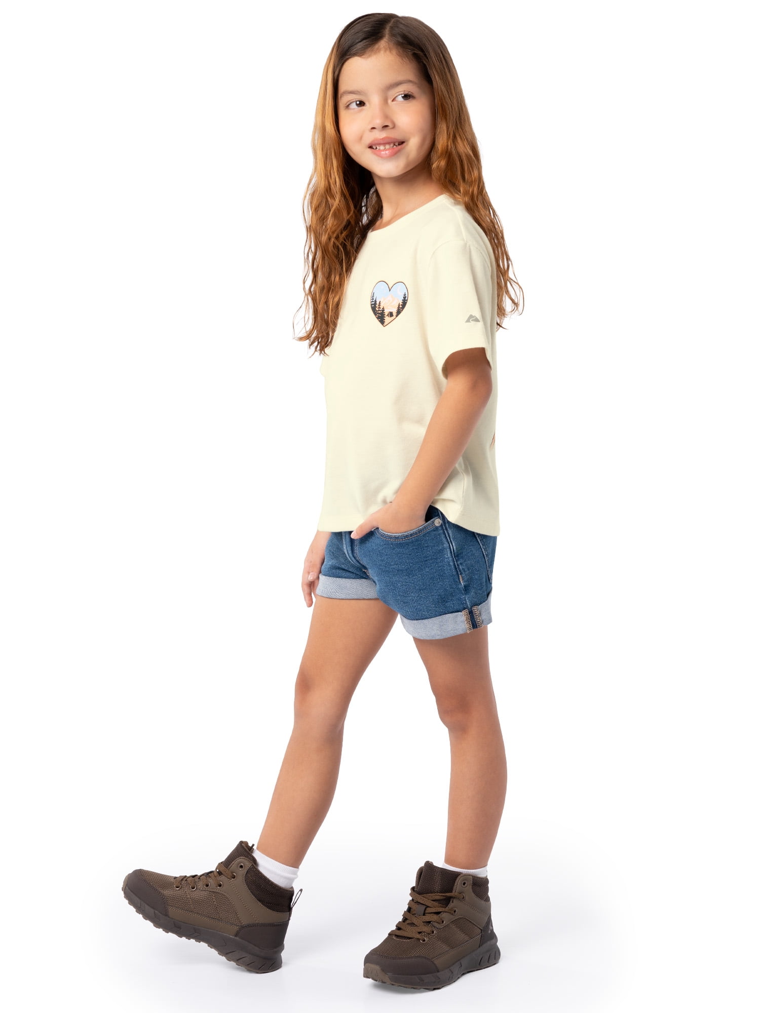 Ozark Trail Girl's Boxy Graphic Tee, Sizes 4-18 & Plus
