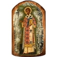 thumbnail image 1 of Saint Chrysostom Icon Painting on Gold-Plated Wooden Block, 1 of 1