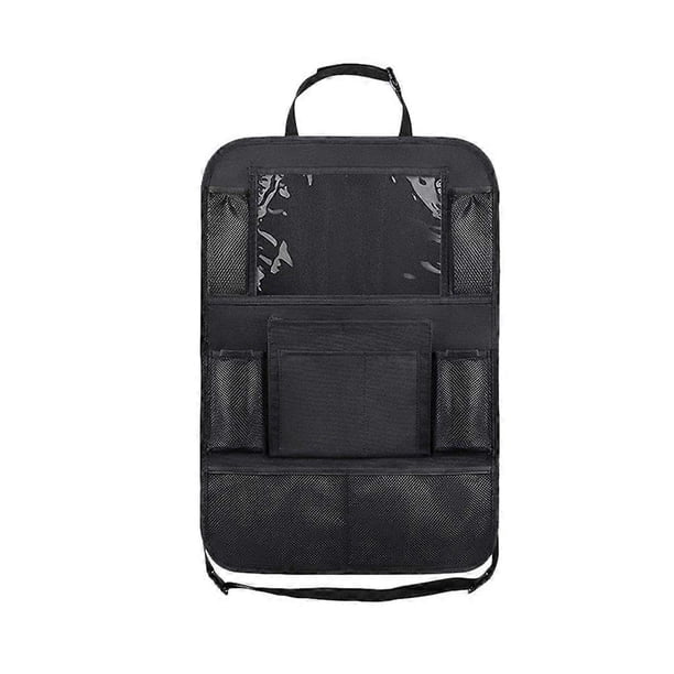 Car Multiple Pocket Back Seat Storage Bag Pouch Organizer Car Backseat Organizer Phone Pocket Pouch for Books Tablet Mobile Drinks Tissue (Black)