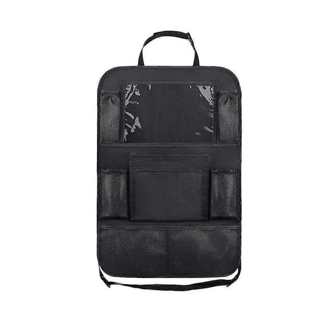 Car Multiple Pocket Back Seat Storage Bag Pouch Organizer Car Backseat Organizer Phone Pocket Pouch for Books Tablet Mobile Drinks Tissue (Black)