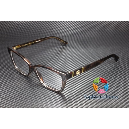 GUCCI GG0634O 002 Cat Eye Havana Gold Demo Lens 55 mm Women's Eyeglasses