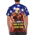 thumbnail image 7 of Omeoer Funny Patriotic Eagle Graphic T-Shirt Lucky Day Statement USA Flag Short Sleeve Crewneck Tee for Men Women, 7 of 7