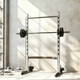 thumbnail image 2 of Barara King Barbell Rack with Pull Up Bar and Barbell Bar, Squat Rack Barbell Bench Press for Home Gym, White, 2 of 7