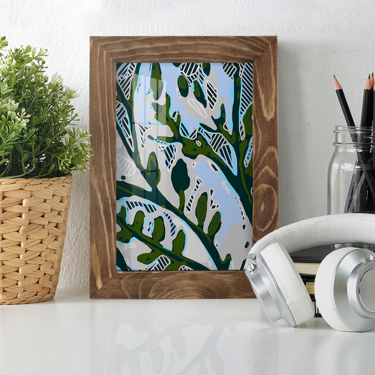 Abstract Tree Limbs II -Framed Print w/glass-Walnut