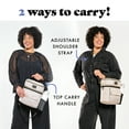 thumbnail image 4 of Fit + Fresh Dual Compartment Lunch Bag For Women, Insulated Lunch Box With Containers, B&W Dot, 4 of 9