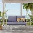 thumbnail image 4 of Miekor Furniture 1-Piece Woven Rope Outdoor Swing Sofa with Soft Cushions Seating 2 for Patio, Courtyard and Balcony (Light Grey) B3A460, 4 of 8