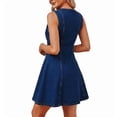 thumbnail image 3 of Women Denim Dresses Jean Sleeveless Button Down Mini Tank Casual Babydoll Dresses, 3 of 6