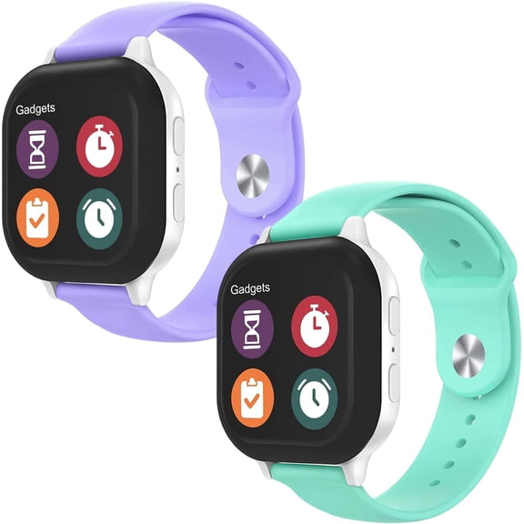 PLUMYHG-2 Pack Compatible with Gizmo Watch 3 2 1 Bands,Gabb Watch 3e 3 2 1 Band, 20mm Silicone Waterproof Replacement Band for Kids Boys Girls