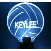 Volleyball Light Up Night Light Lamp LED Free Engraved Custom Name Personalized Volley Ball Table Lamp, with Remote, 16 Different Color Options, Dimmer, It's Wow, Great Gift