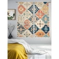 thumbnail image 3 of Retro Morocco Sheer Curtains 63 Inch Length 2 Panels Set, Colorful Rustic Abstract Shabby Texture Voile Window Treatment Rod Pocket Curtains Sheers Drapes for Bedroom/Living Room/Kitchen 52x"63"x2, 3 of 7