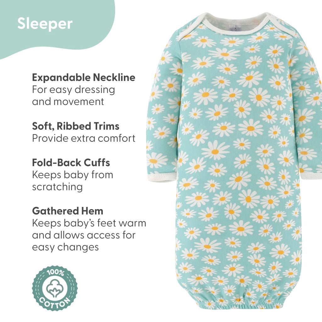 The Peanutshell Carefree Floral Newborn Baby Clothes and Essentials, Layette Set for 0-3 Months, 16-Piece