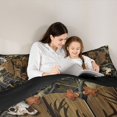 thumbnail image 4 of Castle Fairy Animal Deer Hunting King Size Comforter Sets 3pcs,Owl Bull Skull Leaves Comforters King Size,Brown Dark Green Cream,Black Reversible,1 Comforter and 2 Pillowcases, 4 of 6