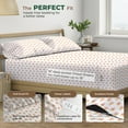 thumbnail image 3 of Thread Spread 100% Organic Cotton Sheets Queen Size - 4 PC Printed Organic Cotton Queen Percale Weave Sheet Set, Soft, Cooling, Crisp, 16" Deep Pocket Hotel Quality Bedding Set - Pastel Dreams, 3 of 7