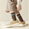 thumbnail image 6 of Sookeceks 6 Pairs Cotton Striped Crew Socks for Men, Casual Socks Plush Terry Soft Running Calf Socks Size 5-9, 6 of 7