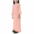 thumbnail image 7 of Zwiiyzr (8-17 Years) Kids Girls Muslim Dresses Long Sleeve Round Neck Color Block Dress Pink, 7 of 7