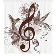 thumbnail image 3 of Ambesonne Music Shower Curtain, Floral Design with Birds, 69"Wx84"L, Chestnut Brown White, 3 of 3