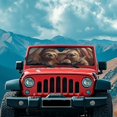 thumbnail image 3 of Jeiento Driving Sloth Windshield Sun Shade Compatible with Jeep Wrangler JK JKU JL JLU 1997-2023 & Jeep Gladiator JT 2020-2023 16.5"x52.5" Folding Front Window Sun Shade for Car Accessories, 3 of 6