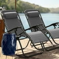 thumbnail image 1 of Homall Chaise de Patio Pliable à Gravité Zéro avec Porte-Gobelet, Fauteuil Inclinable d'Extérieur Réglable en Tissu Textilène, Chaise Longue Portable, Lot de 2, Gris, 1 of 7