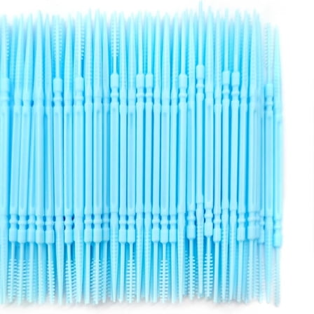 Plastic double headed toothpick, soft dental floss, interdental brush, wire rod, portable oral toothbrush cleaning tool