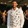 thumbnail image 4 of Yuyamidu Reindeer Mens Vest Formal Waistcoat with Pocket Xmas Tree V-Neck Suit Vests for Wedding Prom Party Christmas Casual Tuxedo Wear Size 2XL, 4 of 7