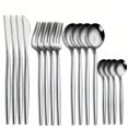 thumbnail image 1 of 16pcs, 4-Piece Stainless Steel Portuguese Steak Knife, Fork, Spoon, and Small Spoon Set - Perfect for Family Dinners and Special Occasions, 1 of 5